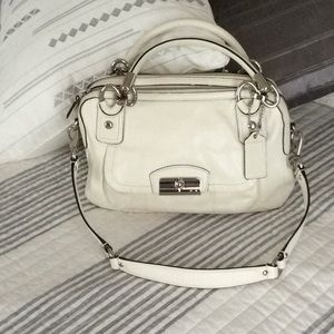 White leather Coach purse